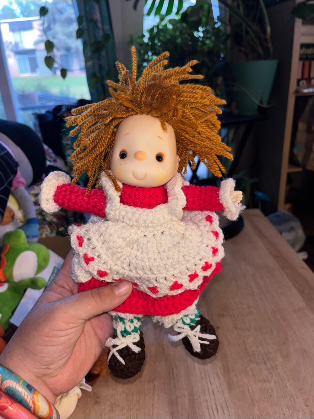 Vintage Strawberry Shortcake Crocheted Handmade Doll No Hat